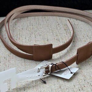 LODIS Belt Leather Brown 3 strand Women Waistband Size M/L new